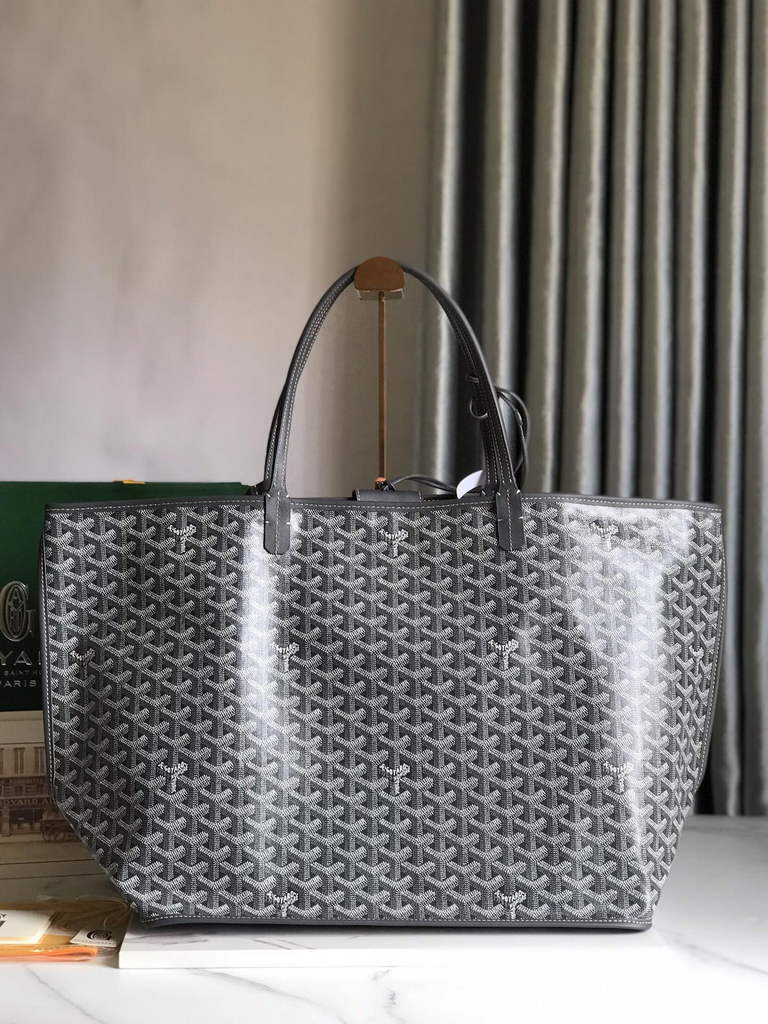 Goyard Anjou GM Tote Bag, GY020661 Leather Gray