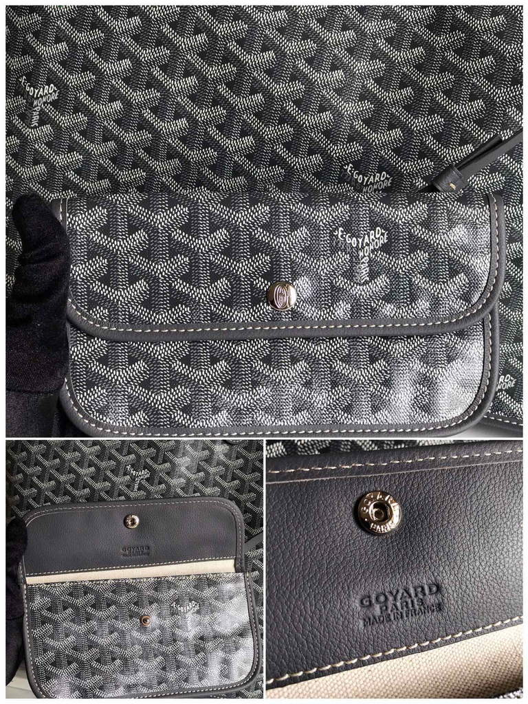Goyard Anjou GM Tote Bag, GY020661 Leather Gray