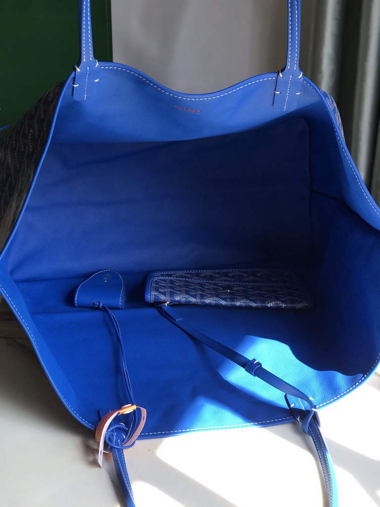 Goyard Anjou GM Tote Bag, GY020661 Leather Blue