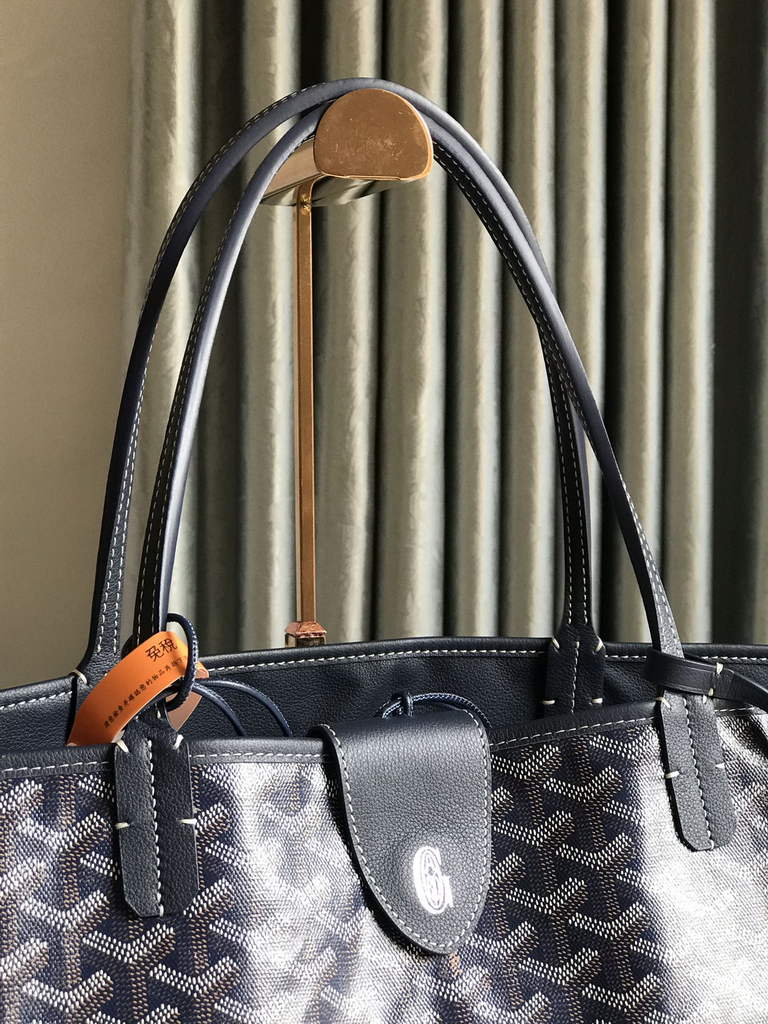 Goyard Anjou GM Tote Bag, GY020661 Leather Navy