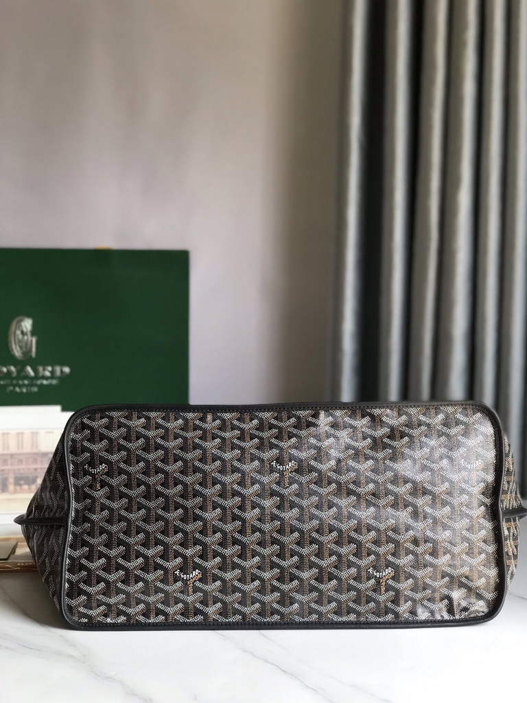 Goyard Anjou GM Tote Bag, GY020661 Leather Black