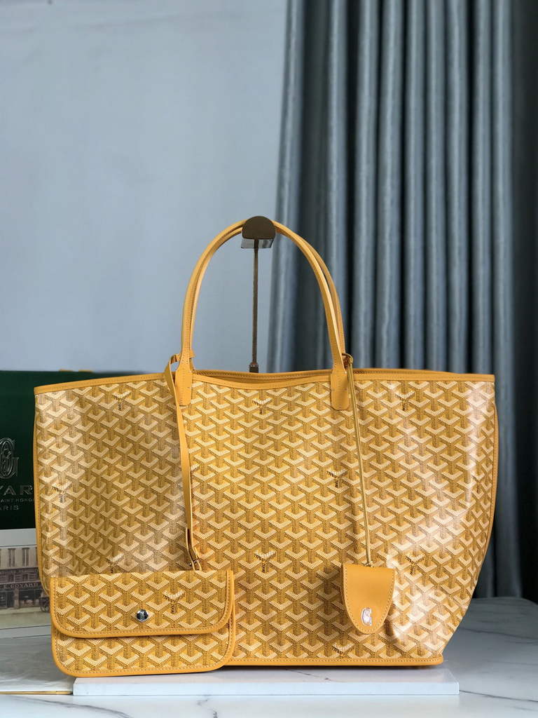 Goyard Anjou GM Tote Bag, GY020661 Leather Yellow