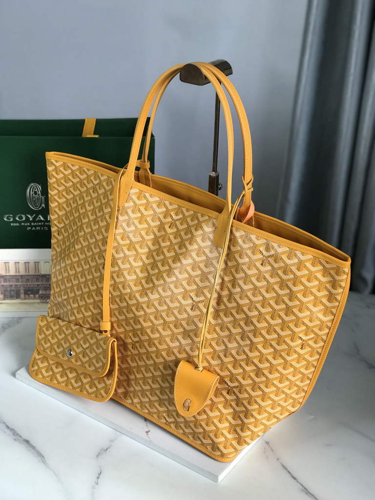 Goyard Anjou GM Tote Bag, GY020661 Leather Yellow