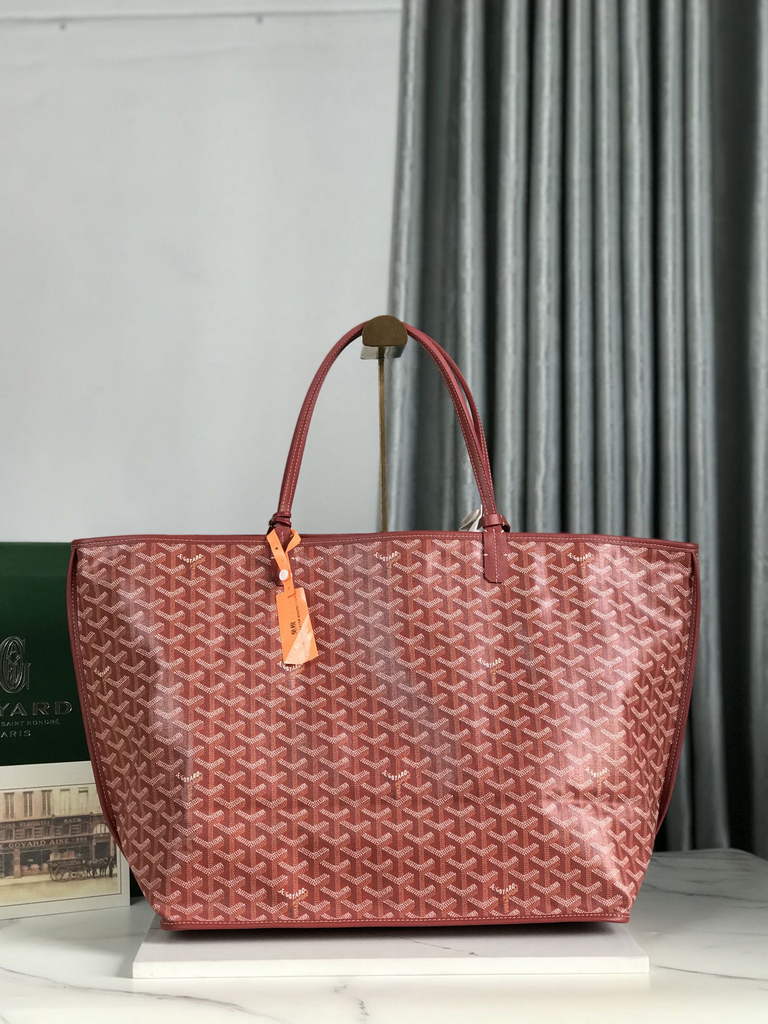 Goyard Anjou GM Tote Bag, GY020661 Leather Red
