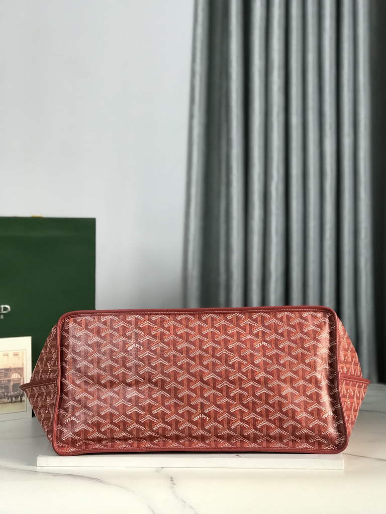 Goyard Anjou GM Tote Bag, GY020661 Leather Red