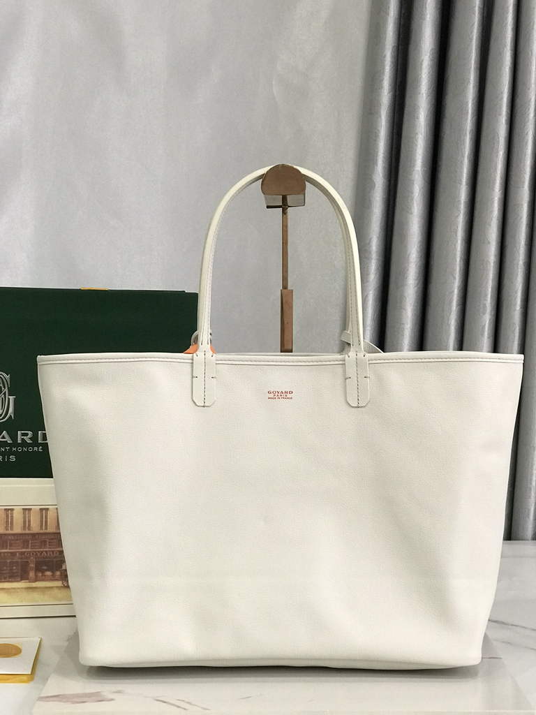 Goyard Anjou PM Tote Bag, GY020662 Leather White