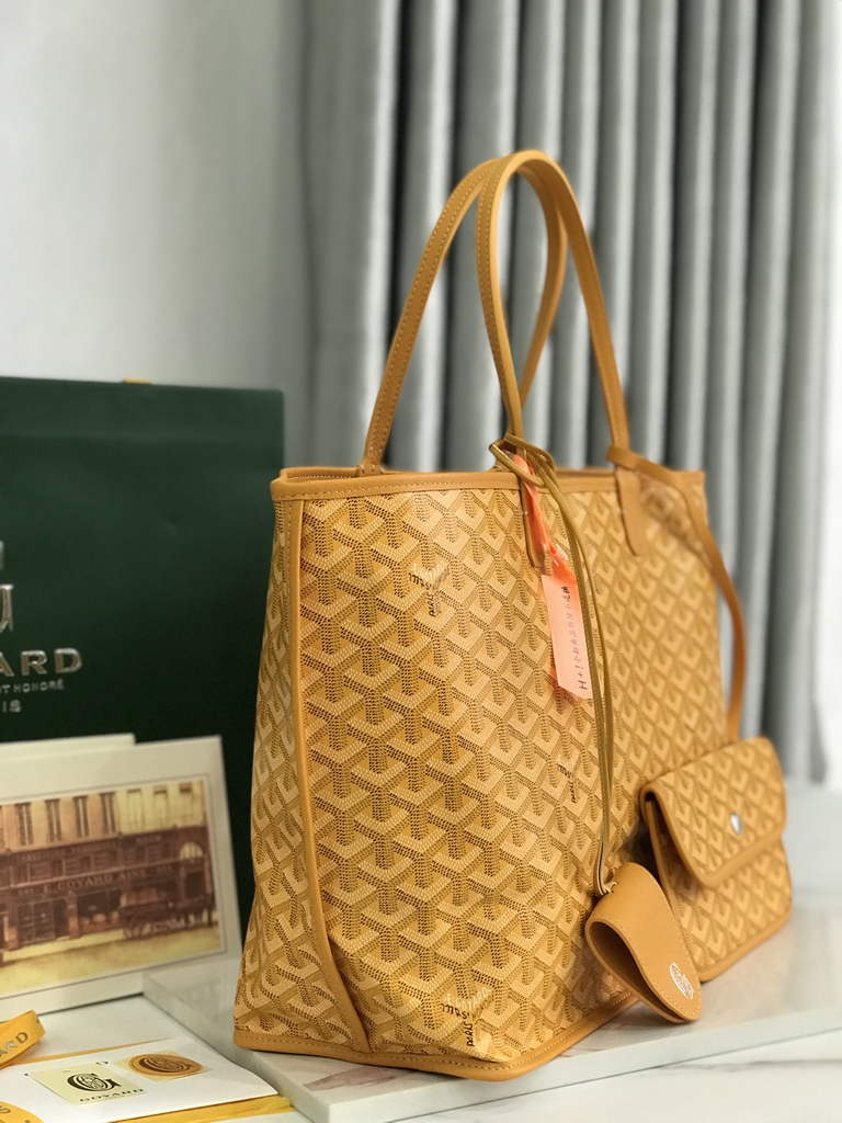 Goyard Anjou PM Tote Bag, GY020662 Leather Yellow