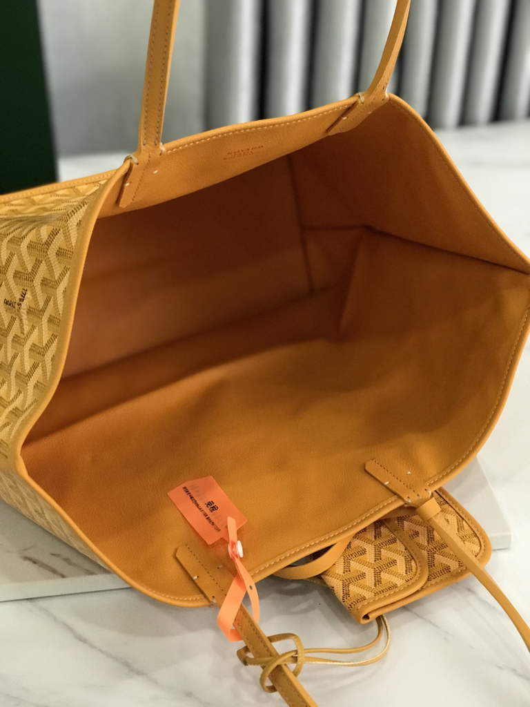 Goyard Anjou PM Tote Bag, GY020662 Leather Yellow