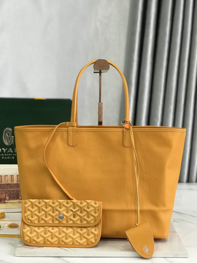 Goyard Anjou PM Tote Bag, GY020662 Leather Yellow