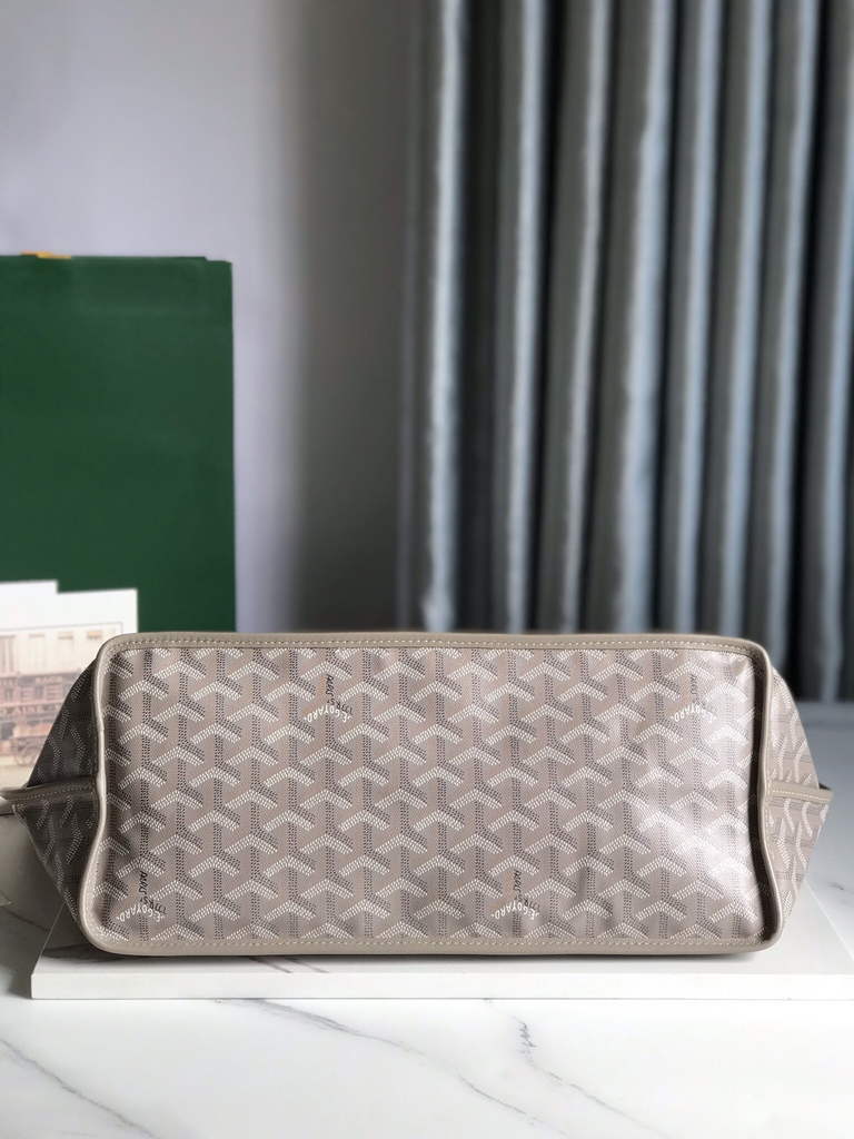 Goyard Anjou PM Tote Bag, GY020662 Leather Light Gray