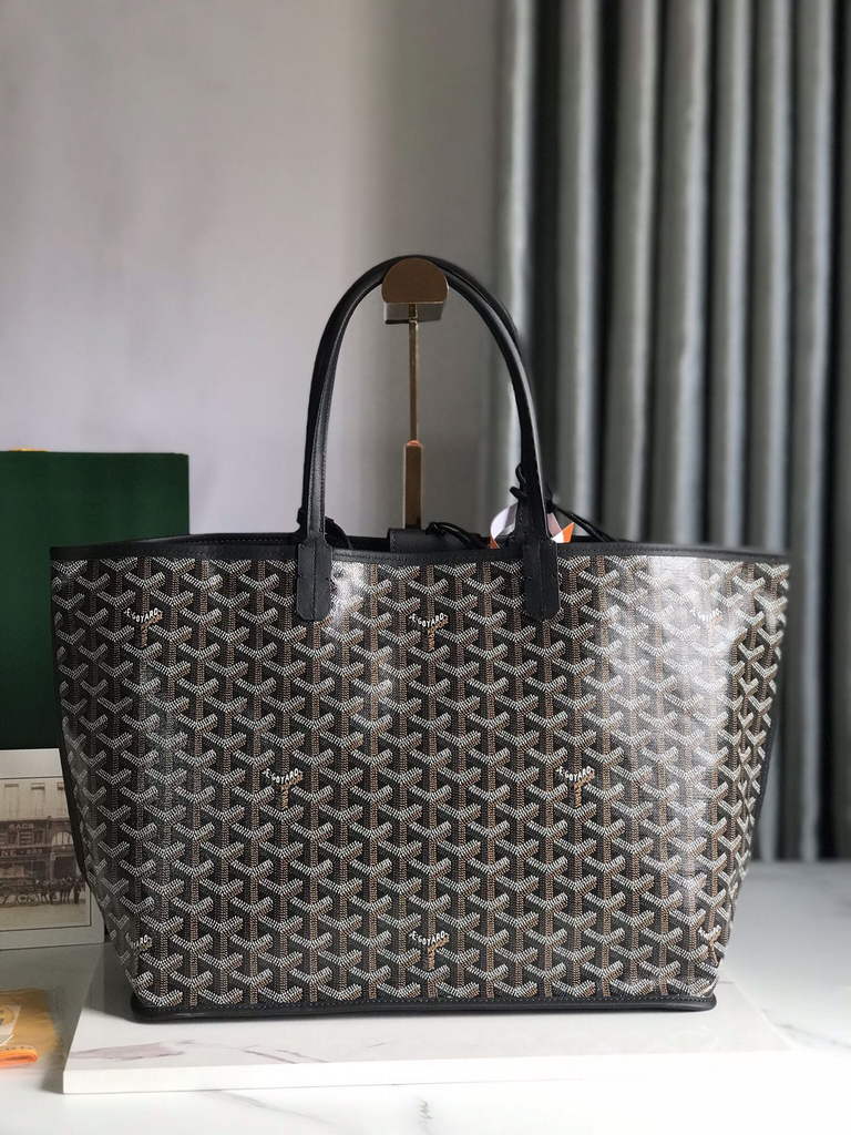 Goyard Anjou PM Tote Bag, GY020662 Leather Black