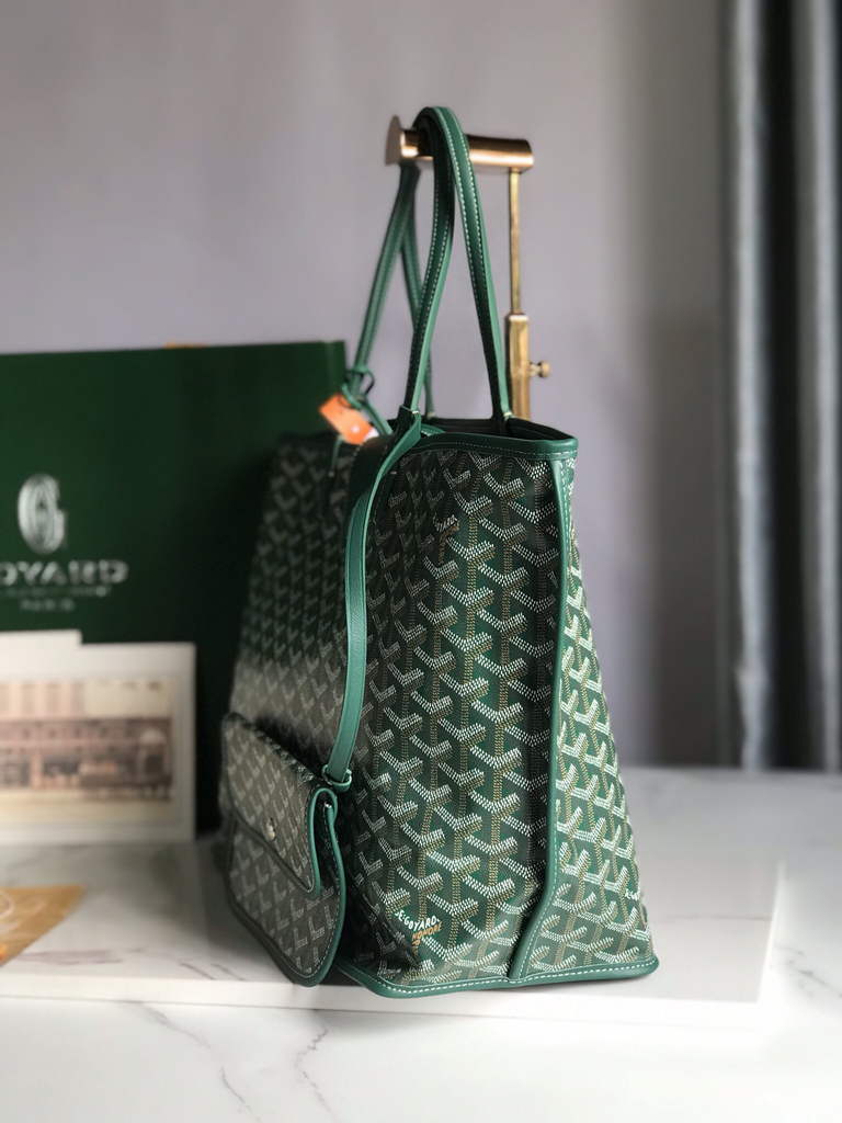 Goyard Anjou PM Tote Bag, GY020662 Leather Green