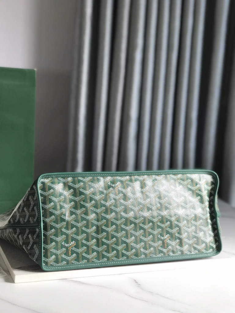 Goyard Anjou PM Tote Bag, GY020662 Leather Green