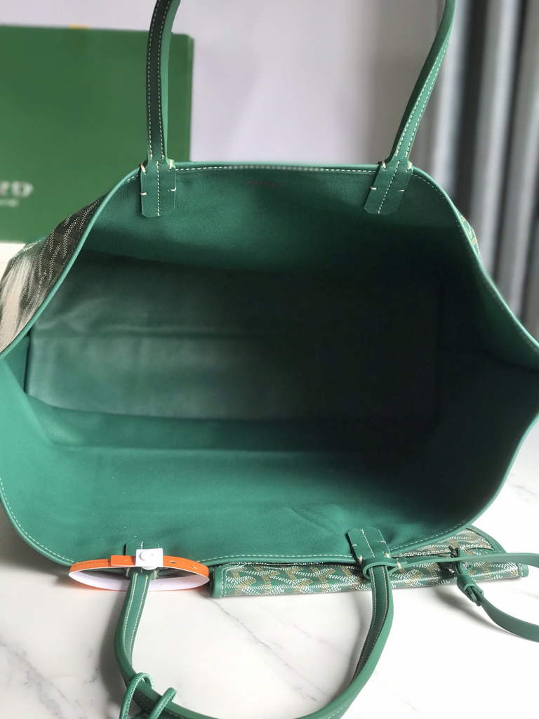 Goyard Anjou PM Tote Bag, GY020662 Leather Green