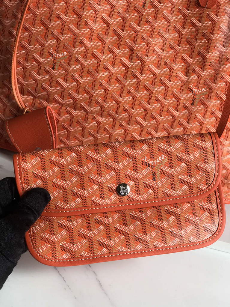 Goyard Anjou PM Tote Bag, GY020662 Leather Orange