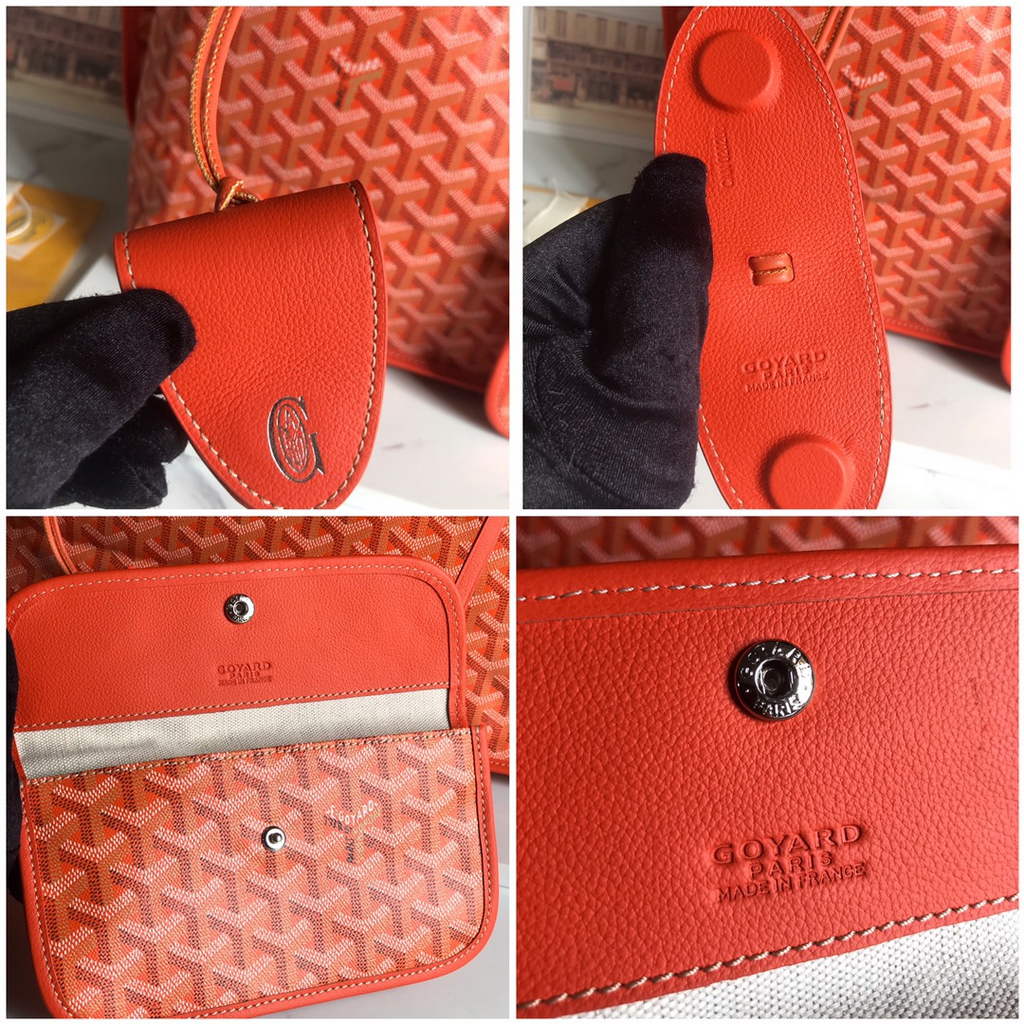 Goyard Anjou PM Tote Bag, GY020662 Leather Orange