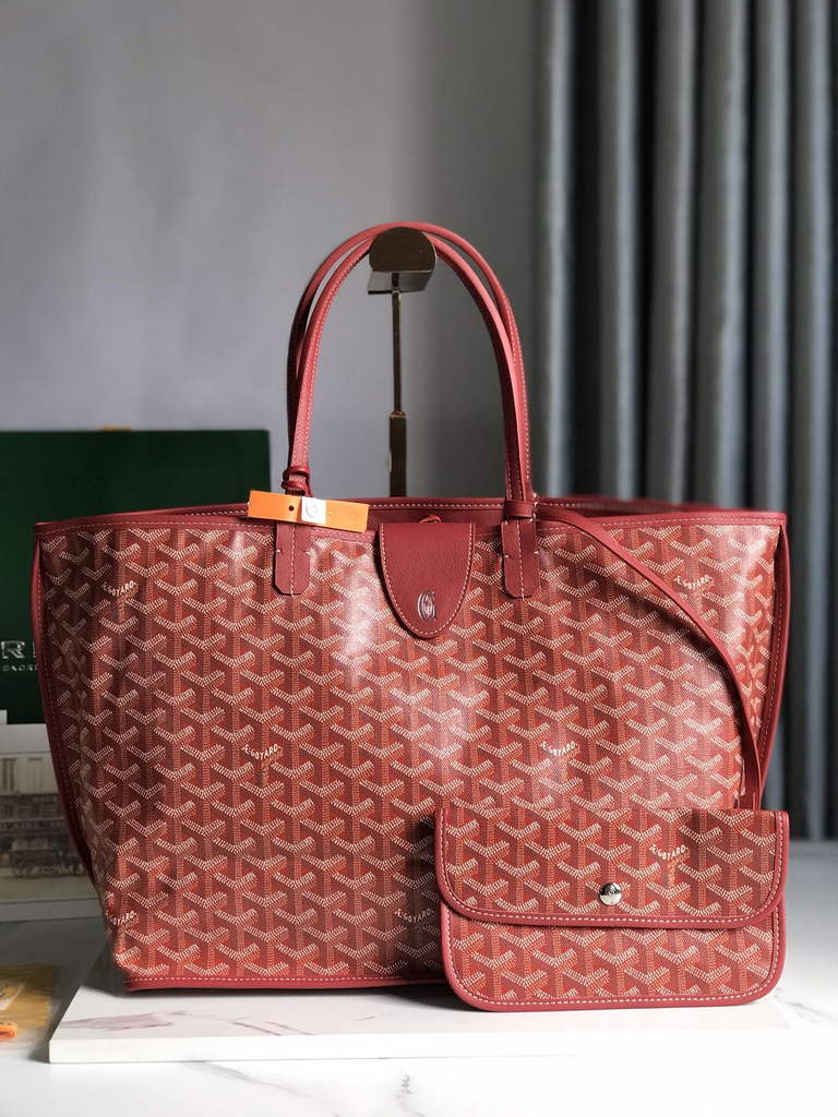 Goyard Anjou PM Tote Bag, GY020662 Leather Red