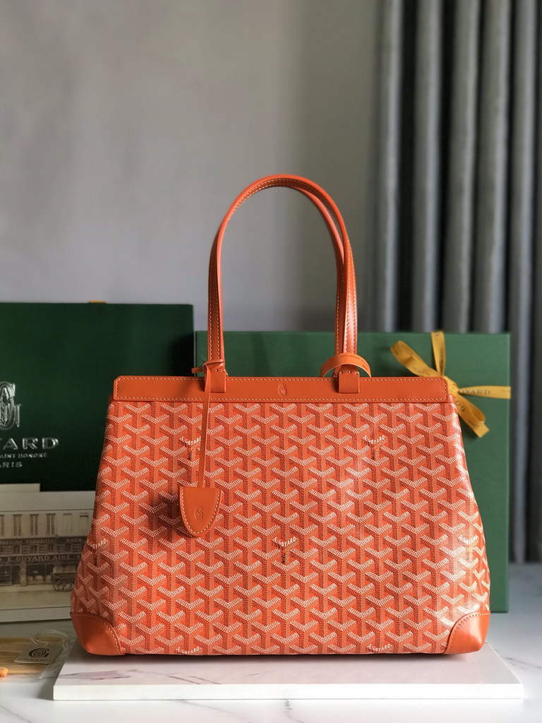 Goyard Bellechasse Biaude PM Tote Bag, GY020161 Orange Canvas