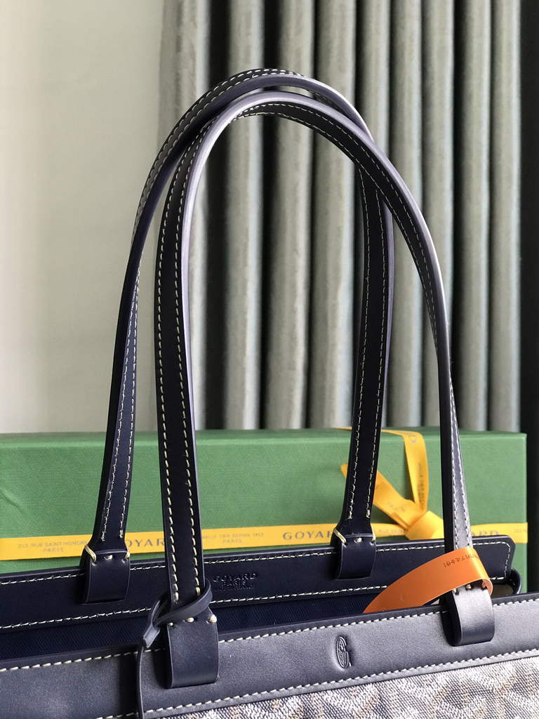 Goyard Bellechasse Biaude PM Tote Bag, GY020161 Navy Canvas