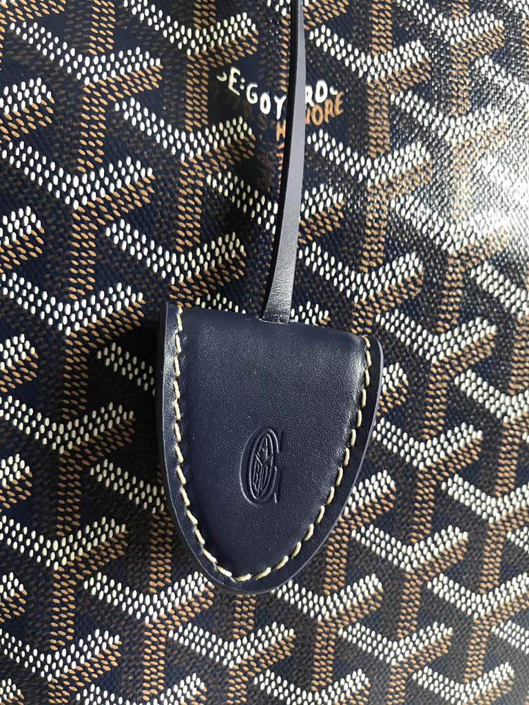 Goyard Bellechasse Biaude PM Tote Bag, GY020161 Navy Canvas