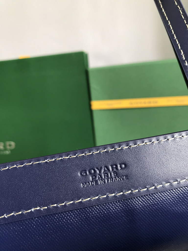 Goyard Bellechasse Biaude PM Tote Bag, GY020161 Navy Canvas