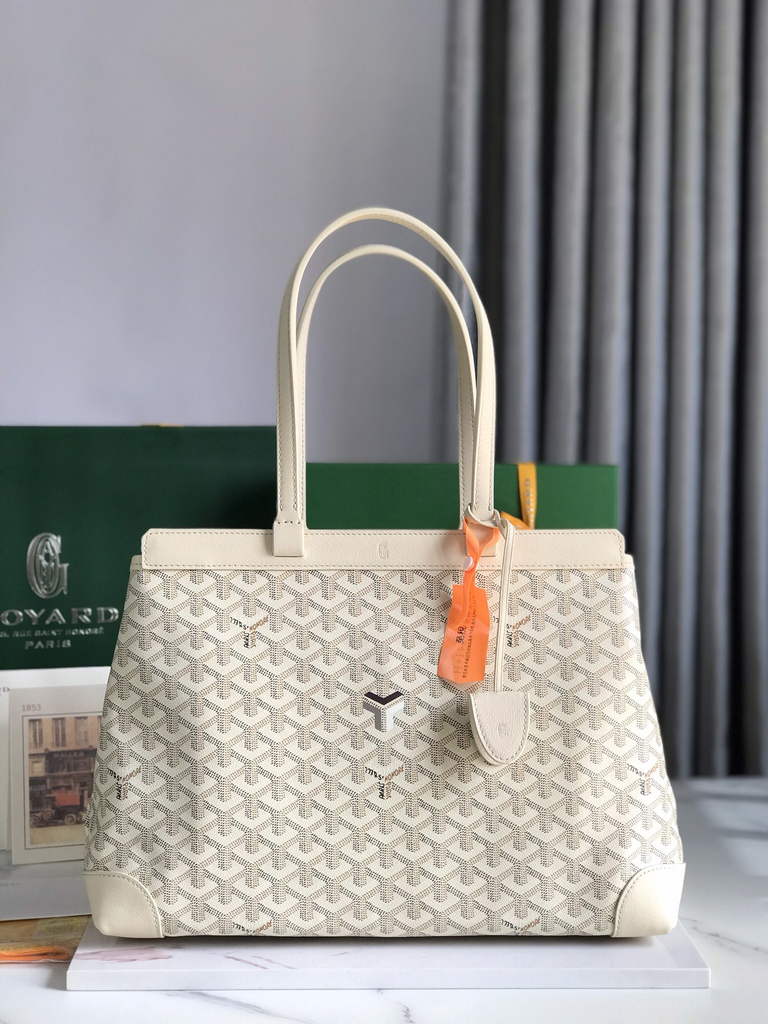 Goyard Bellechasse Biaude PM Tote Bag, GY020161 Beige Canvas