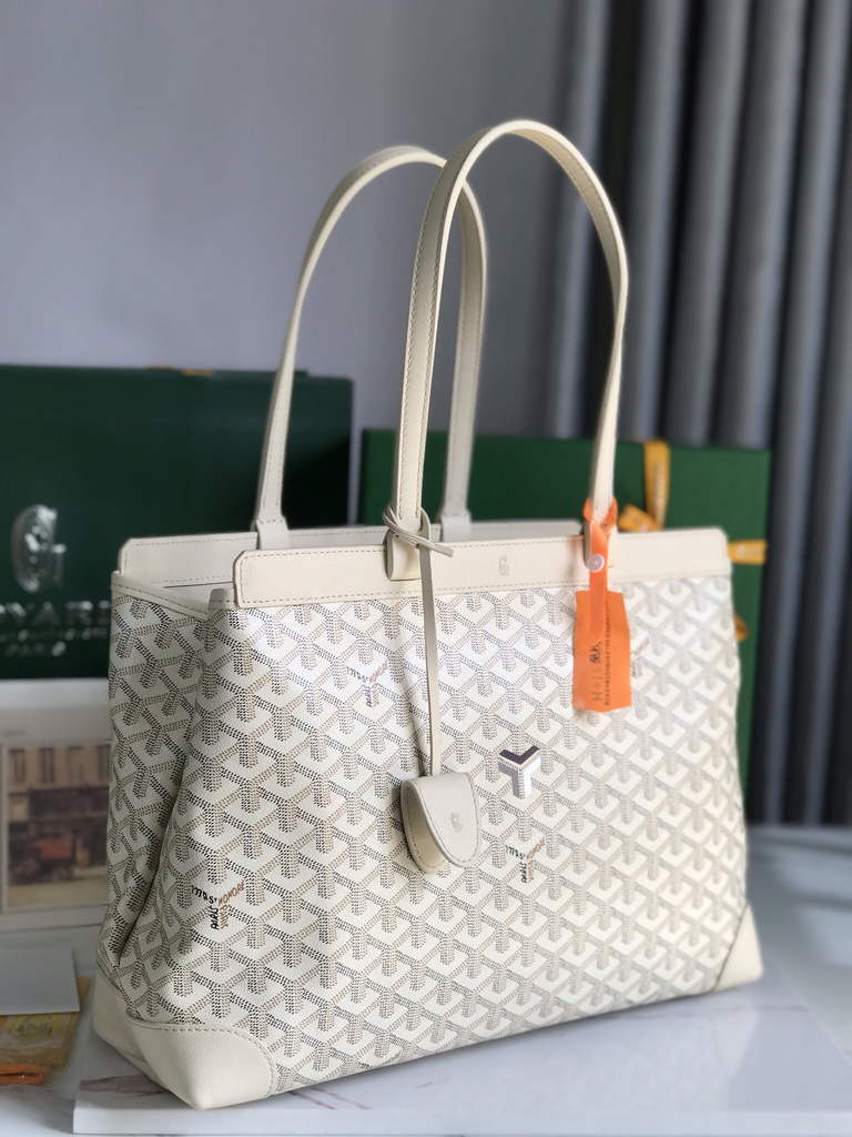 Goyard Bellechasse Biaude PM Tote Bag, GY020161 Beige Canvas