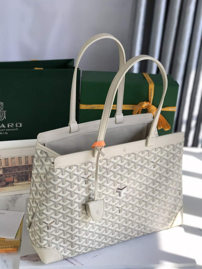 Goyard Bellechasse Biaude PM Tote Bag, GY020161 Beige Canvas