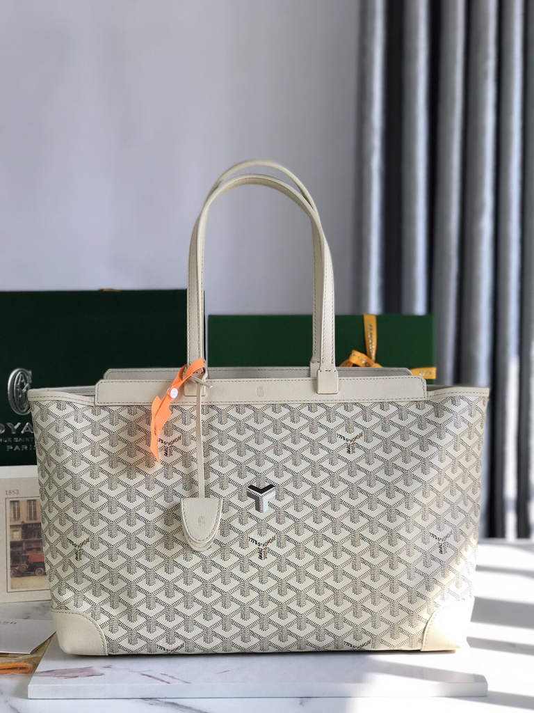 Goyard Bellechasse Biaude PM Tote Bag, GY020161 Beige Canvas