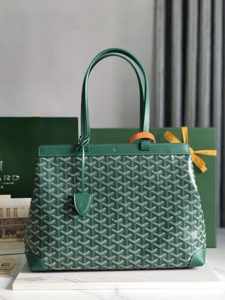 Goyard Bellechasse Biaude PM Tote Bag, GY020161 Green Canvas
