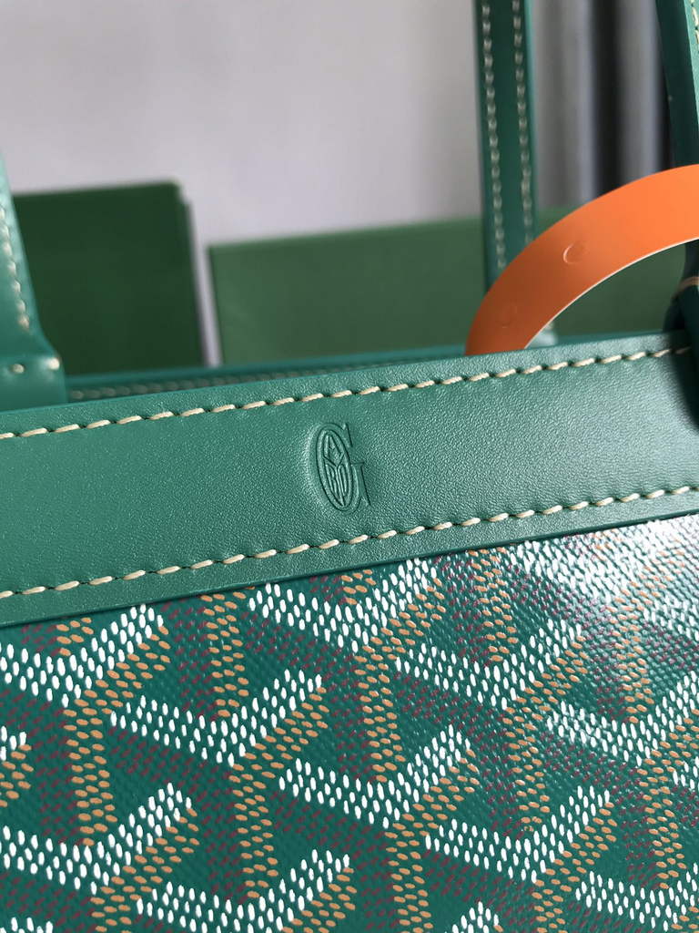 Goyard Bellechasse Biaude PM Tote Bag, GY020161 Green Canvas