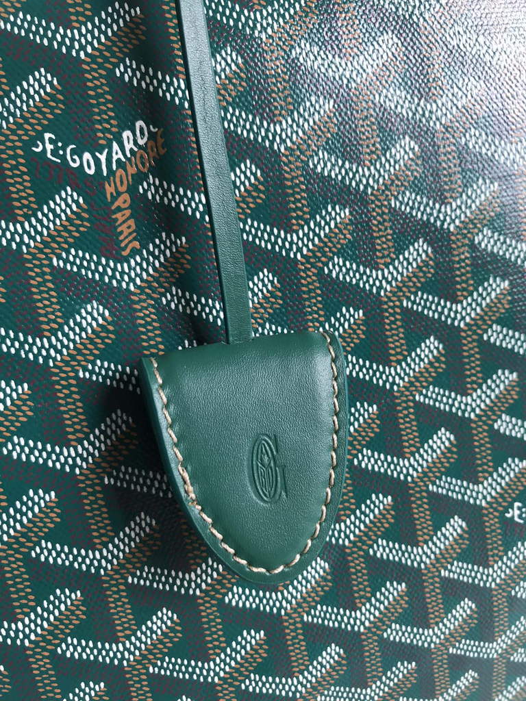 Goyard Bellechasse Biaude PM Tote Bag, GY020161 Green Canvas