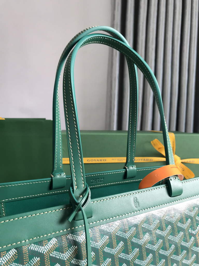 Goyard Bellechasse Biaude PM Tote Bag, GY020161 Green Canvas