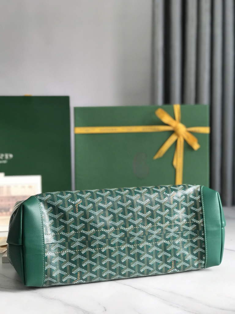 Goyard Bellechasse Biaude PM Tote Bag, GY020161 Green Canvas