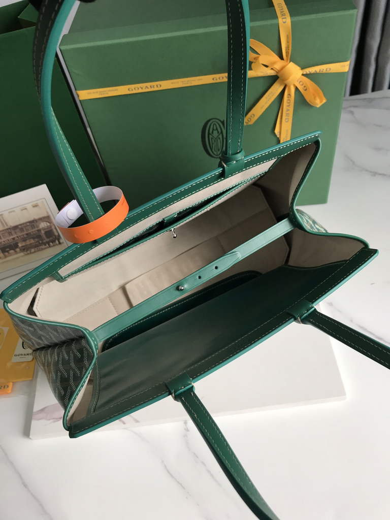 Goyard Bellechasse Biaude PM Tote Bag, GY020161 Green Canvas