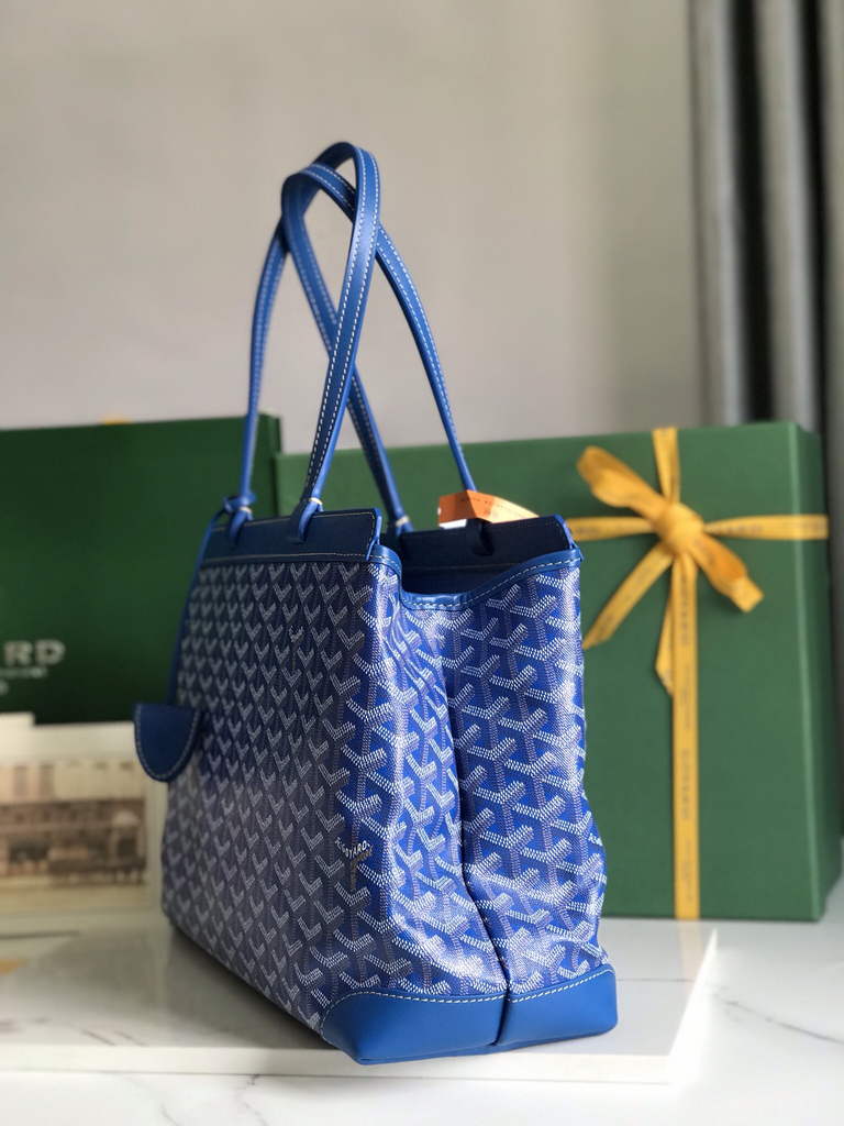 Goyard Bellechasse Biaude PM Tote Bag, GY020161 Blue Canvas