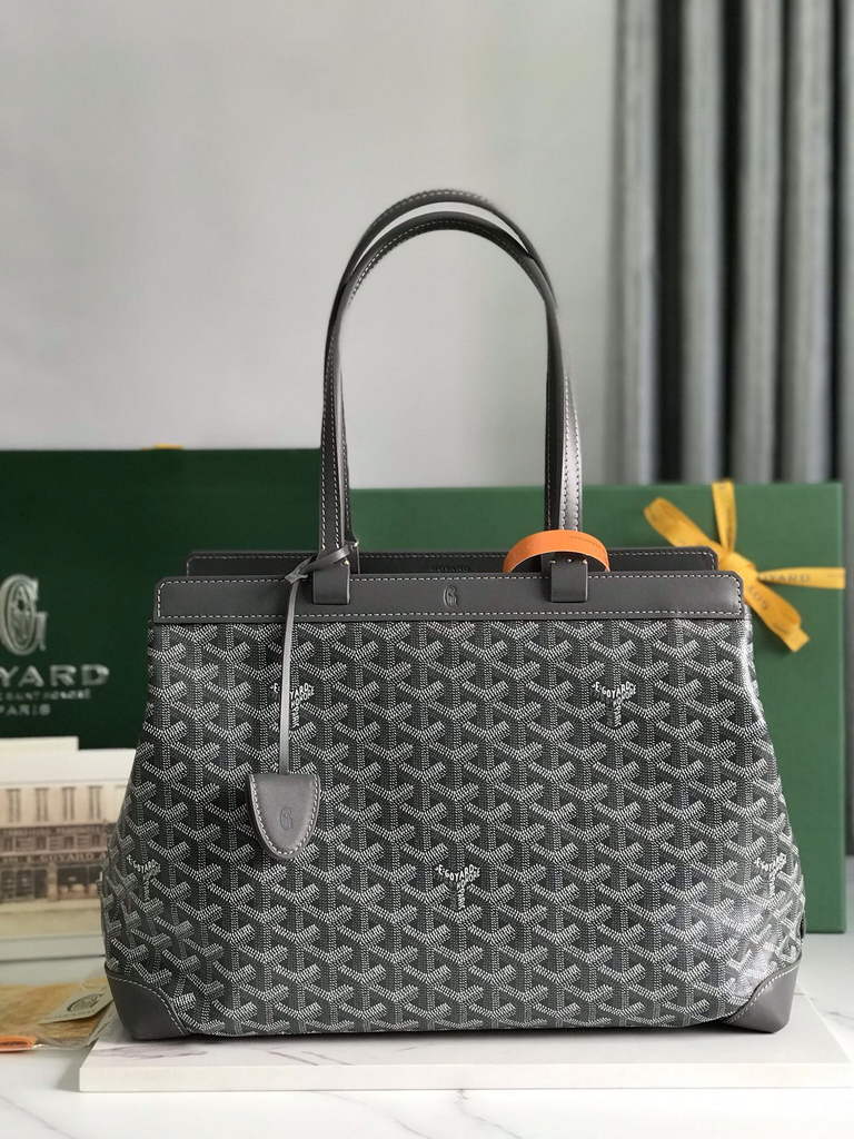 Goyard Bellechasse Biaude PM Tote Bag, GY020161 Gray Canvas