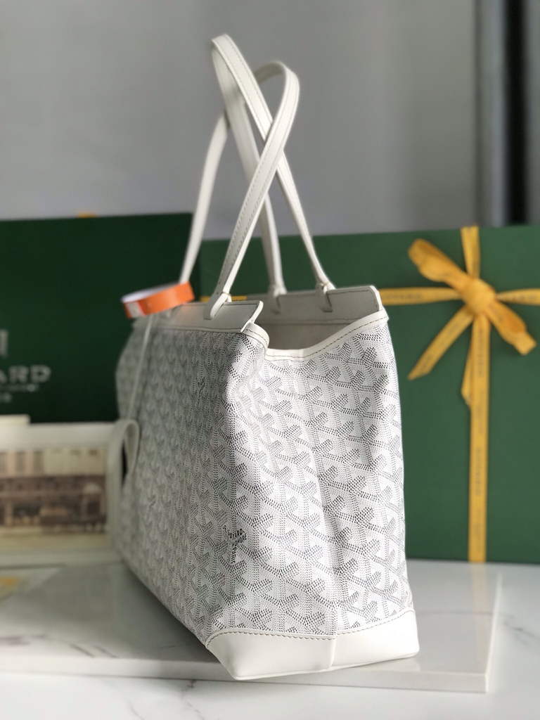 Goyard Bellechasse Biaude PM Tote Bag, GY020161 White Canvas