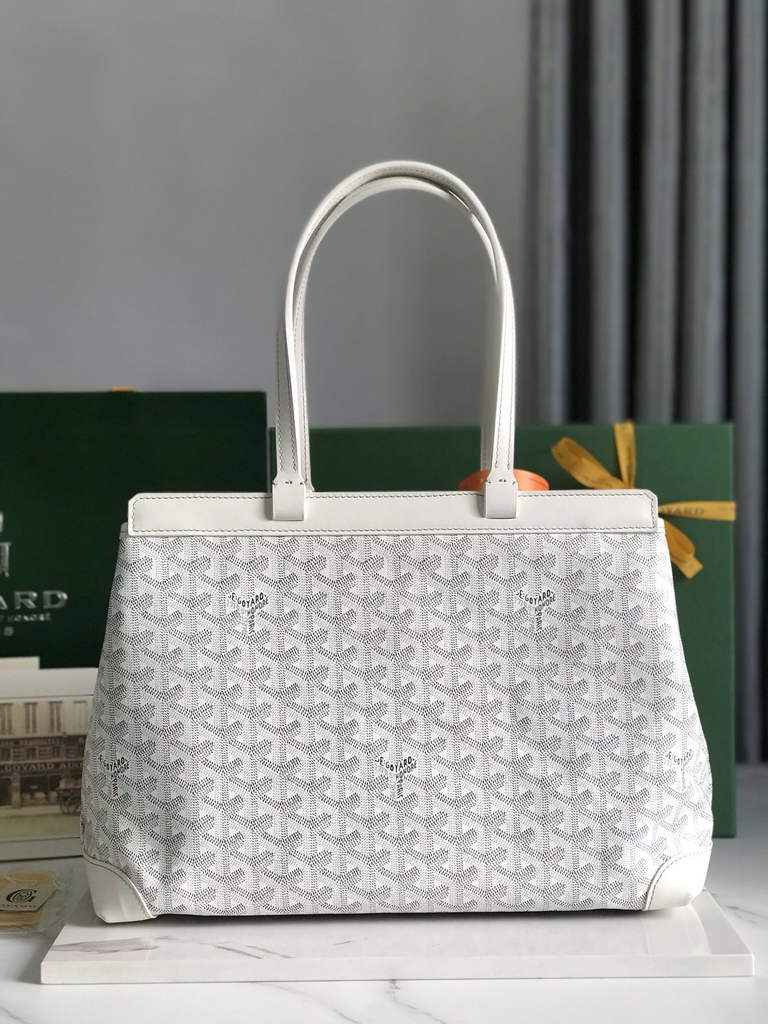 Goyard Bellechasse Biaude PM Tote Bag, GY020161 White Canvas