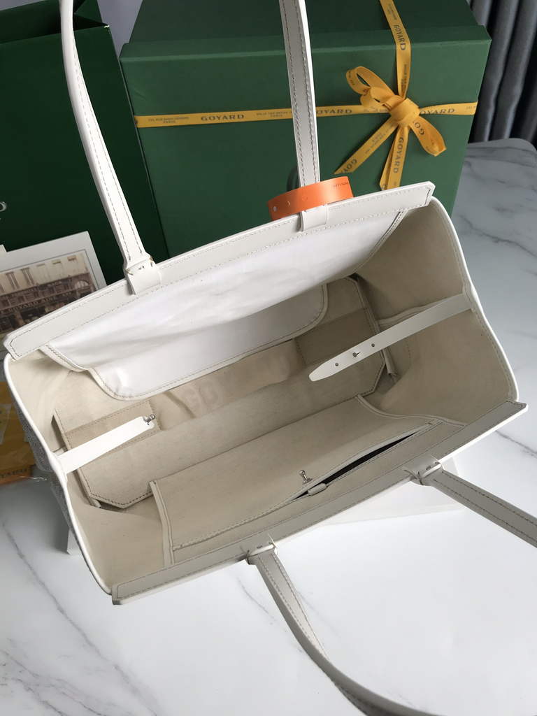 Goyard Bellechasse Biaude PM Tote Bag, GY020161 White Canvas