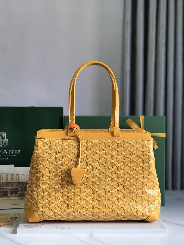 Goyard Bellechasse Biaude PM Tote Bag, GY020161 Yellow Canvas