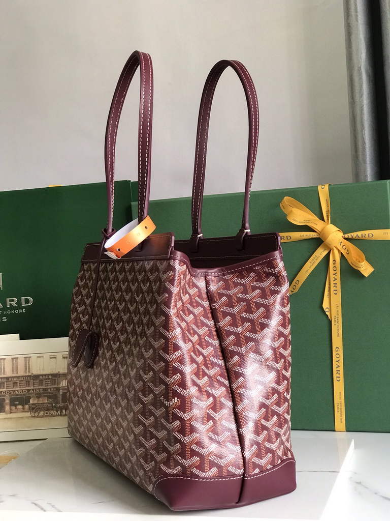 Goyard Bellechasse Biaude PM Tote Bag, GY020161 Wine Red Canvas