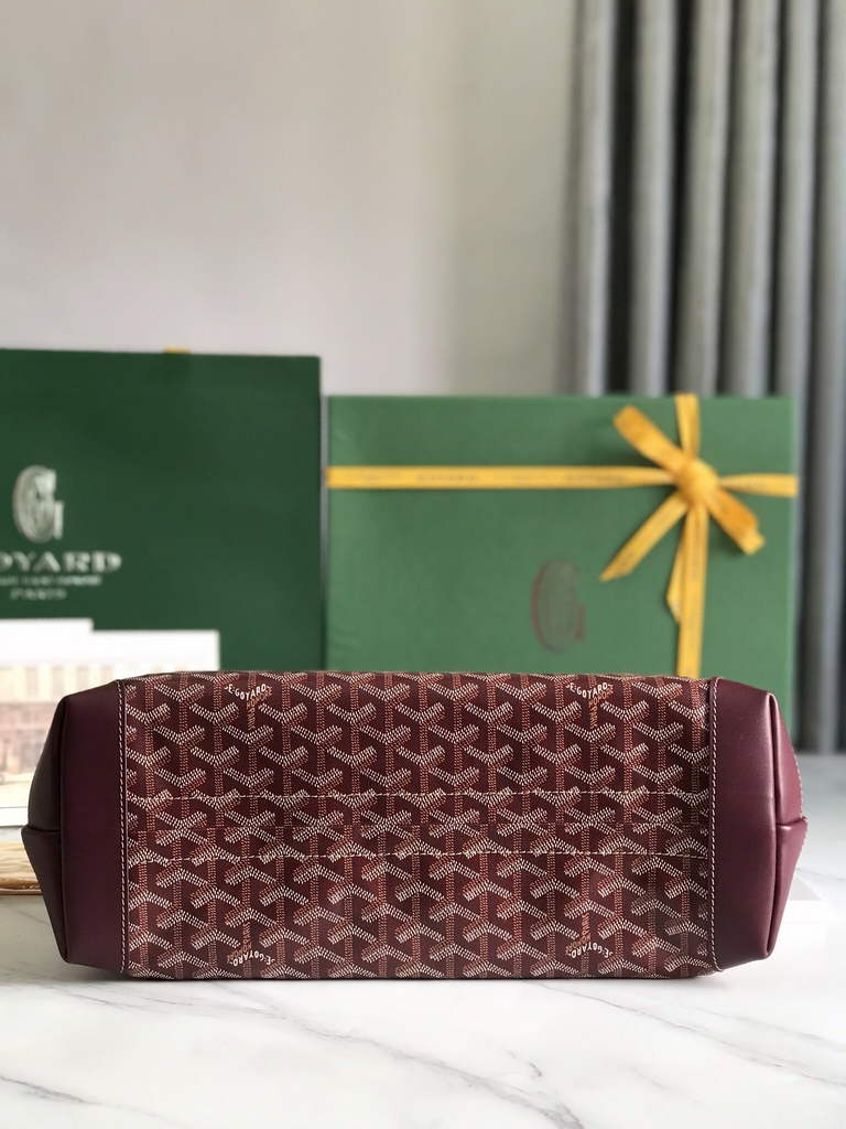 Goyard Bellechasse Biaude PM Tote Bag, GY020161 Wine Red Canvas