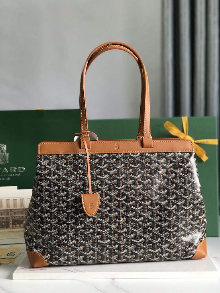 Goyard Bellechasse Biaude PM Tote Bag, GY020161 Brown Canvas