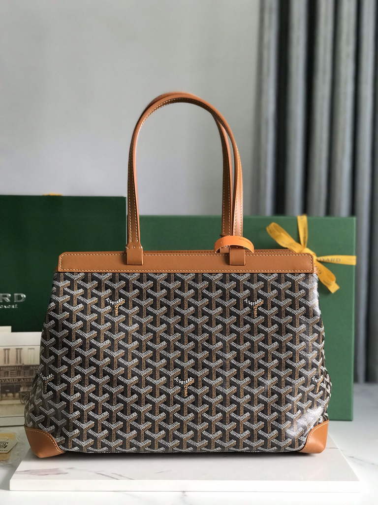 Goyard Bellechasse Biaude PM Tote Bag, GY020161 Brown Canvas