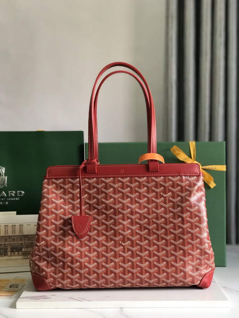 Goyard Bellechasse Biaude PM Tote Bag, GY020161 Red Canvas