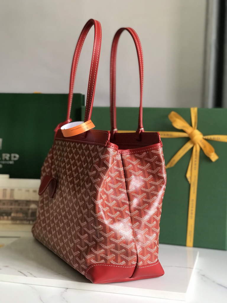 Goyard Bellechasse Biaude PM Tote Bag, GY020161 Red Canvas