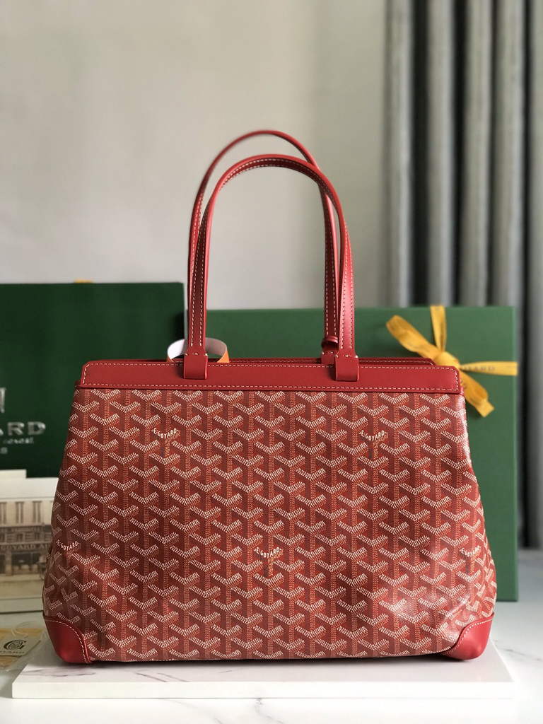 Goyard Bellechasse Biaude PM Tote Bag, GY020161 Red Canvas
