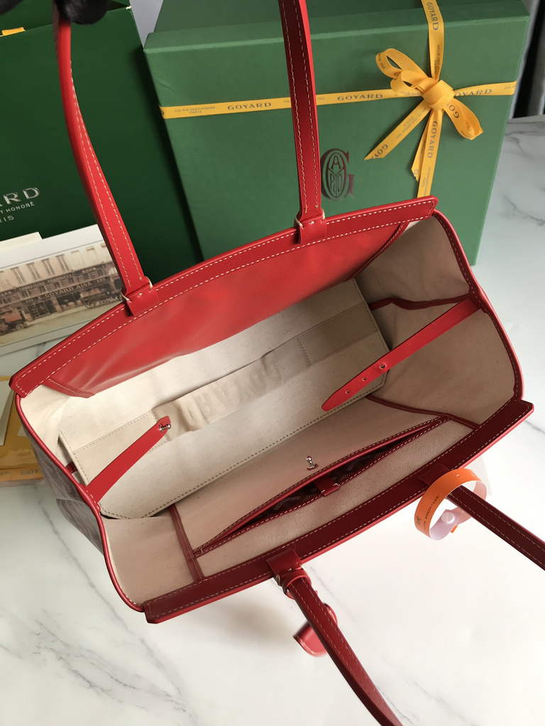 Goyard Bellechasse Biaude PM Tote Bag, GY020161 Red Canvas