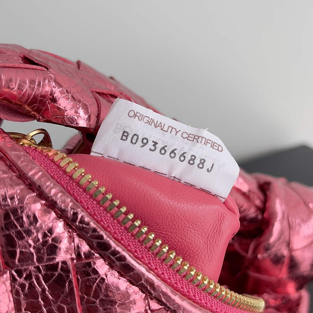 Bottega Veneta 651876 Mini Jodie top handle bag Lambskin Pink